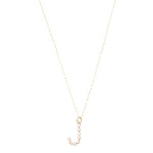 ORIANA COLLECTION 14kt Gold Freshwater Pearl Initial Necklace - Letter J